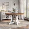 Lexin Round Dining Table Antique White/Dark Oak - MiBasics -Home Living Store GUEST e216e2e2 d7c4 4c52 835b 60395021ec69