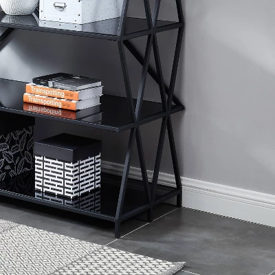 57.5" Werrin 5 Shelves Large Metal Display Bookshelf Black - MiBasics 4 57.5" Werrin 5 Shelves Large Metal Display Bookshelf Black - MiBasics - Image 2