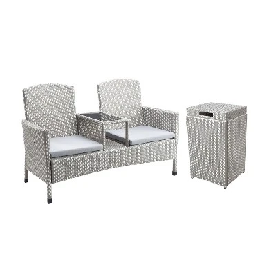 2pc Maksville Aluminum Patio Loveseat & Trash Can - MiBasics 16 2pc Maksville Aluminum Patio Loveseat & Trash Can - MiBasics - Image 14