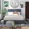 Ekali Upholstered Platform Bed With 4 Side Drawers - MiBasics -Home Living Store GUEST e5397544 14cb 4393 b79a 6fb04a91154e
