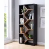 69" Achna 9 Shelf Bookshelf Black/Dark Walnut - MiBasics -Home Living Store GUEST e6f814ea 31ef 412f b46d 5b8401e63055
