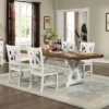 5pc Lexin Rustic Dining Set Distressed White/ Distressed Dark Oak - MiBasics -Home Living Store GUEST ea042e16 dc7c 4a71 8d6d 66d060f99317