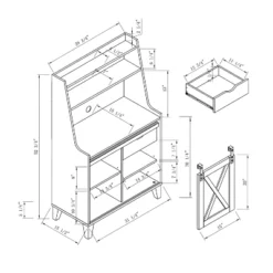 Downes Farmhouse Baker's Rack: Storage Drawer, 4 Shelves, White Oak - MiBasics -Home Living Store GUEST eb907d0d d436 4ab7 aa01 7ca2f82ae843