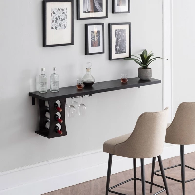 Gregle Floating Wine Rack Cappuccino - MiBasics 3 Gregle Floating Wine Rack Cappuccino - MiBasics