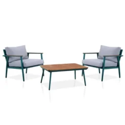 3pc Peakey Aluminum Patio Conversation Set Gray/Green/Oak - MiBasics 9 3pc Peakey Aluminum Patio Conversation Set Gray/Green/Oak - MiBasics -Home Living Store GUEST f1262cd6 f9b4 4868 b54d fa7cd998fe52