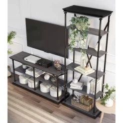 2pc Tullymore Open Shelf Console Table And Bookcase Set - MiBasics -Home Living Store GUEST f360392d 65dd 4033 a767 2889be97e66a