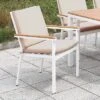 2pk Nawaren Aluminum Patio Arm Chairs White/Oak - MiBasics 2 2pk Nawaren Aluminum Patio Arm Chairs White/Oak - MiBasics -Home Living Store GUEST f5a6b2d8 0331 4db9 9e93 aca88db7bdf9