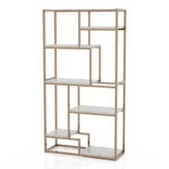 70.25" Amstil 6 Shelf Display Bookcase Champagne - MiBasics 9 70.25" Amstil 6 Shelf Display Bookcase Champagne - MiBasics -Home Living Store GUEST f7925604 7611 490f b6cf 34f45329bc4d