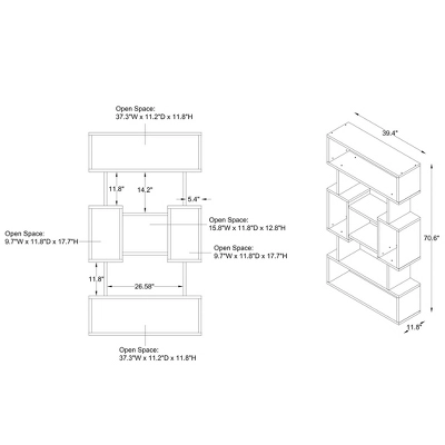 70" Gerron Multi Shelf Bookcase - MiBasics 11 70" Gerron Multi Shelf Bookcase - MiBasics - Image 9