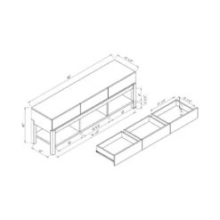 Contra TV Stand For TVs Up To 66" White Oak/Distressed Gray - MiBasics -Home Living Store GUEST fd185d0e e95e 4161 bddd cdd51a949b52
