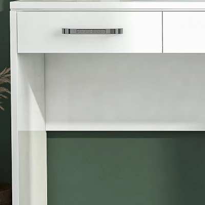 Grayde 3 Drawer Vanity Table Luminous White - MiBasics 4 Grayde 3 Drawer Vanity Table Luminous White - MiBasics - Image 2